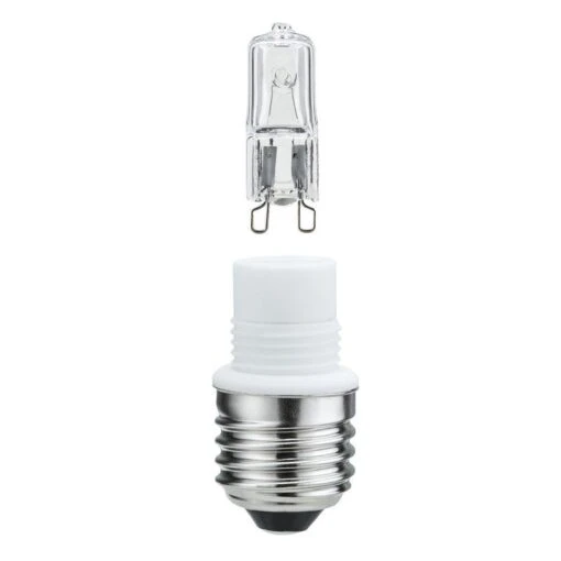 Paulmann E27 To G9 Socket Adapter With 33W Halogen Lamp (threaded For Shades) -Philips Shop p p a paulmann halogen sockelset roehre 33w 40w e27 klar 230v 1500h 2800k warmweiss